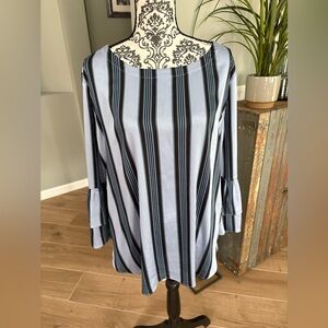 Striped Blue Women's Top size XL from the loft
